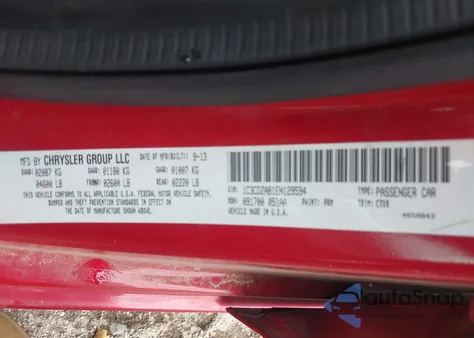 2014 Dodge Avenger Se из США, поврежденный, VIN 1C3CDZAB1EN129594